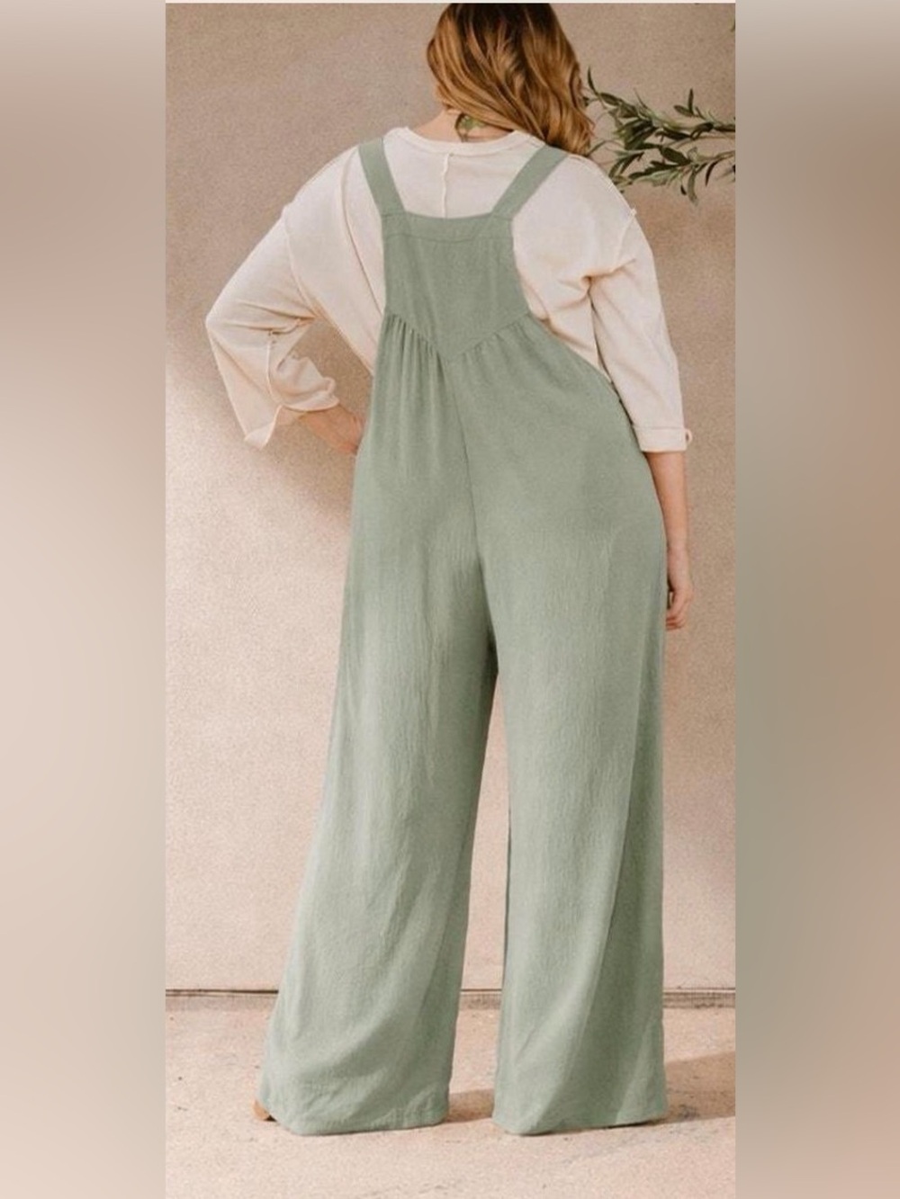Oddi Sage Green PLUS Wide-Leg Jumpsuit — NWT - Picture 2 of 2